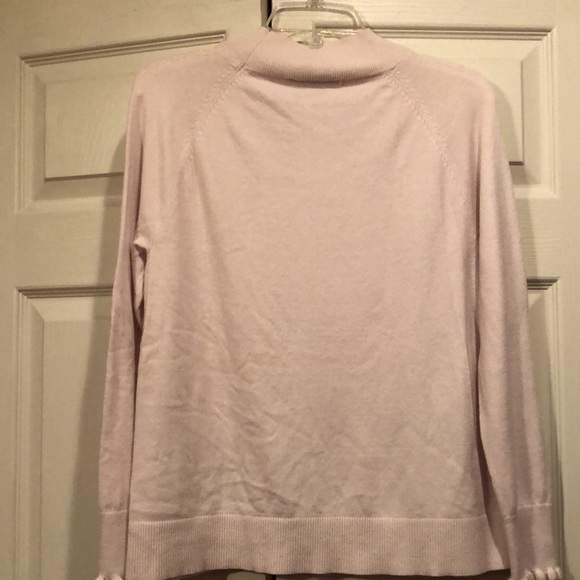 Loft -Medium -Blush Pink - Mock Turtleneck Sweater with Ruffle Sleeve Hem - Picture 5 of 6